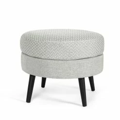 Best Pirce 👍 Adeco Round Footrest Ottoman Fabric Footstool Coffee Table Living Room Green 🌟 -Adeco Shop Adeco Round Footrest Ottoman Fabric Footstool Coffee Table Living room 2