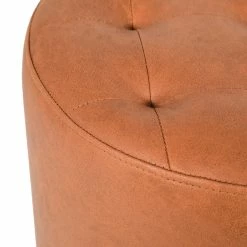 Deals 👏 Adeco Round Footrest Ottoman Upholstered Tufted Leather Footstools 😉 -Adeco Shop Adeco Round Footrest Ottoman Upholstered Tufted Leather Footstools 8