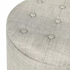 Best deal 🌟 Adeco Round Footstool With Removable Lid Footrest Storage Ottomans Grey ✨ -Adeco Shop Adeco Round Footstool with Removable Lid Footrest Storage Ottomans 5