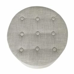 Best deal 🌟 Adeco Round Footstool With Removable Lid Footrest Storage Ottomans Grey ✨ -Adeco Shop Adeco Round Footstool with Removable Lid Footrest Storage Ottomans 9