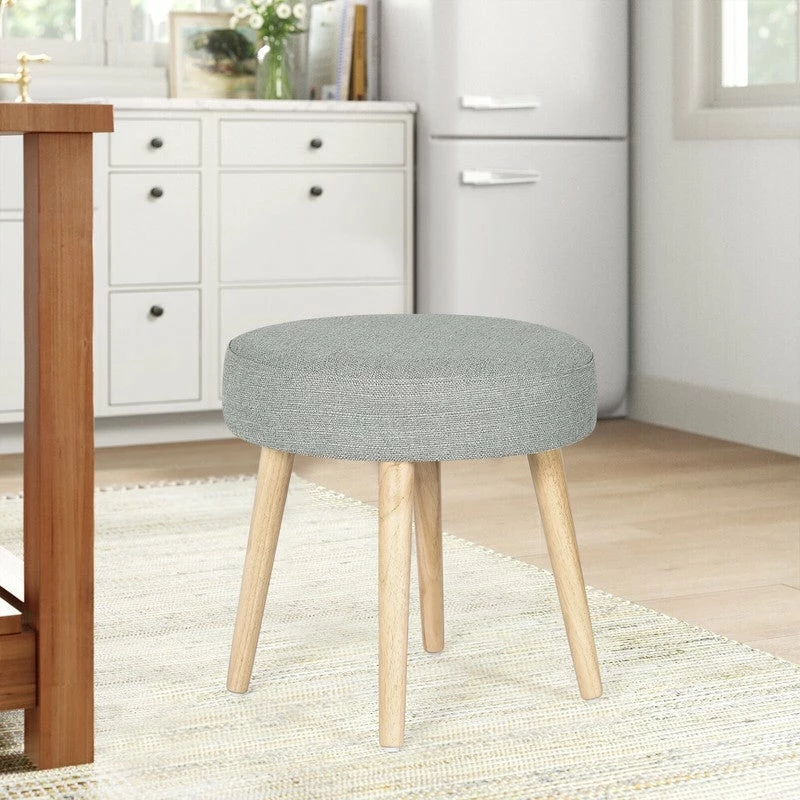 Cheap ๐ Adeco Round Linen Foot Stool Ottoman Solid Wood Legs Upholstered Grey ๐งจ 13 Cheap ๐ Adeco Round Linen Foot Stool Ottoman Solid Wood Legs Upholstered Grey ๐งจ - Image 11