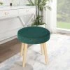 Cheap 🎉 Adeco Round Linen Foot Stool Ottoman Solid Wood Legs Upholstered Grey 🧨 -Adeco Shop Adeco Round Linen Foot Stool Ottoman Solid Wood Legs Upholstered