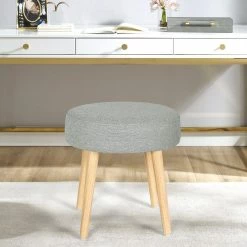 Cheap ๐ Adeco Round Linen Foot Stool Ottoman Solid Wood Legs Upholstered Grey ๐งจ 28 Cheap ๐ Adeco Round Linen Foot Stool Ottoman Solid Wood Legs Upholstered Grey ๐งจ -Adeco Shop Adeco Round Linen Foot Stool Ottoman Solid Wood Legs Upholstered 11