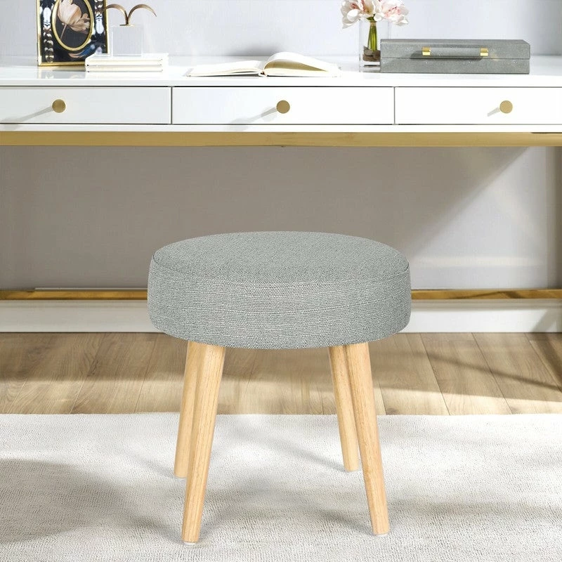 Cheap ๐ Adeco Round Linen Foot Stool Ottoman Solid Wood Legs Upholstered Grey ๐งจ 14 Cheap ๐ Adeco Round Linen Foot Stool Ottoman Solid Wood Legs Upholstered Grey ๐งจ - Image 12