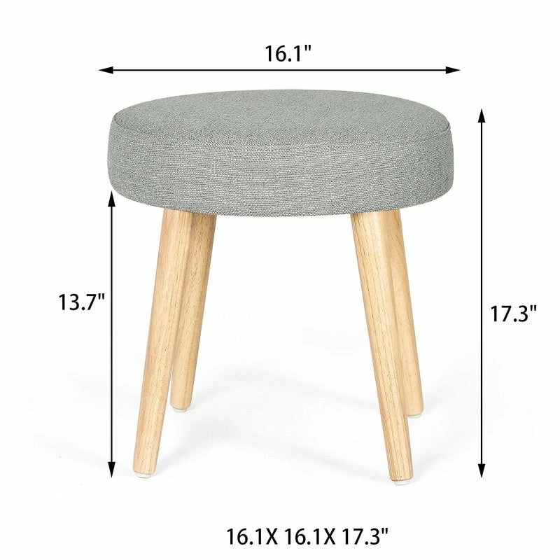 Cheap ๐ Adeco Round Linen Foot Stool Ottoman Solid Wood Legs Upholstered Grey ๐งจ 15 Cheap ๐ Adeco Round Linen Foot Stool Ottoman Solid Wood Legs Upholstered Grey ๐งจ - Image 13