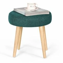 Cheap ๐ Adeco Round Linen Foot Stool Ottoman Solid Wood Legs Upholstered Grey ๐งจ 20 Cheap ๐ Adeco Round Linen Foot Stool Ottoman Solid Wood Legs Upholstered Grey ๐งจ -Adeco Shop Adeco Round Linen Foot Stool Ottoman Solid Wood Legs Upholstered 3
