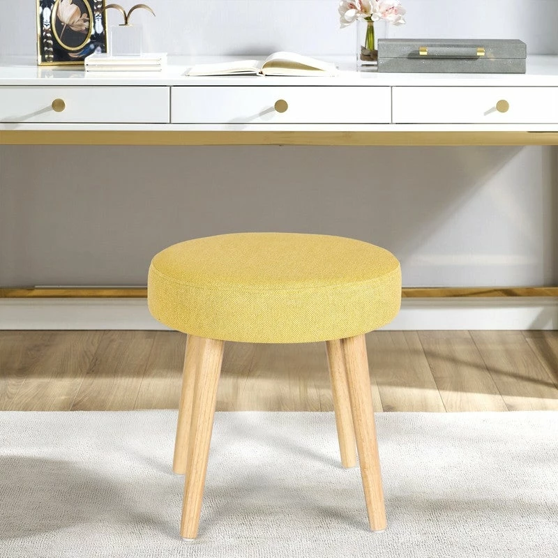 Cheap ๐ Adeco Round Linen Foot Stool Ottoman Solid Wood Legs Upholstered Grey ๐งจ 9 Cheap ๐ Adeco Round Linen Foot Stool Ottoman Solid Wood Legs Upholstered Grey ๐งจ - Image 7