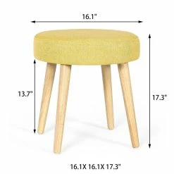 Cheap ๐ Adeco Round Linen Foot Stool Ottoman Solid Wood Legs Upholstered Grey ๐งจ 24 Cheap ๐ Adeco Round Linen Foot Stool Ottoman Solid Wood Legs Upholstered Grey ๐งจ -Adeco Shop Adeco Round Linen Foot Stool Ottoman Solid Wood Legs Upholstered 7