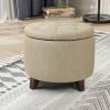 Best deal ๐ Adeco Round Linen Storage Ottoman Tufted Fabric Footstool With Lid Beige ๐ 2 Best deal ๐ Adeco Round Linen Storage Ottoman Tufted Fabric Footstool With Lid Beige ๐ -Adeco Shop Adeco Round Linen Storage Ottoman Tufted Fabric Footstool with Lid