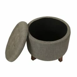 Best deal 🔔 Adeco Round Linen Storage Ottoman Tufted Fabric Footstool With Lid Beige 🎁 -Adeco Shop Adeco Round Linen Storage Ottoman Tufted Fabric Footstool with Lid 11