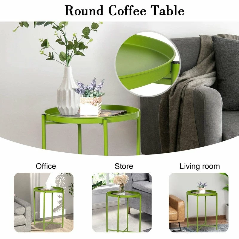 Hot Sale โค๏ธ Adeco Round Metal Side Coffee End Table Folding With Removable Tray ๐ฏ 7 Hot Sale โค๏ธ Adeco Round Metal Side Coffee End Table Folding With Removable Tray ๐ฏ - Image 5