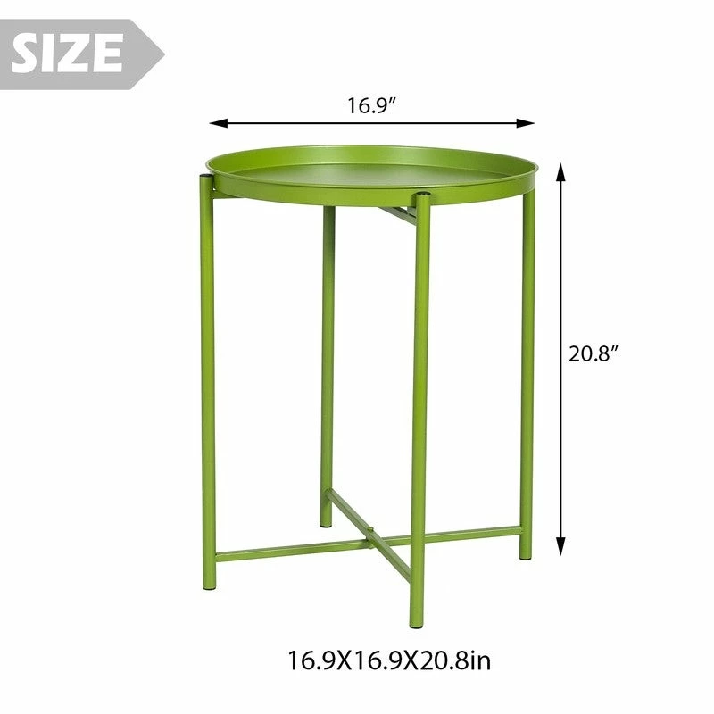 Hot Sale โค๏ธ Adeco Round Metal Side Coffee End Table Folding With Removable Tray ๐ฏ 8 Hot Sale โค๏ธ Adeco Round Metal Side Coffee End Table Folding With Removable Tray ๐ฏ - Image 6
