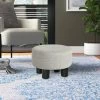 Best Pirce 🛒 Adeco Round Ottoman Fabric Footstool Modern Padded Chair ⌛ -Adeco Shop Adeco Round Ottoman Fabric Footstool Modern Padded Chair