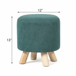 Brand new 🔥 Adeco Round Ottoman Footrest Faux Fur Stool Upholstered Padded Pouf Green 🔔 -Adeco Shop Adeco Round Ottoman Footrest Faux Fur Stool Upholstered Padded Pouf 13