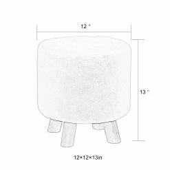 Brand new 🔥 Adeco Round Ottoman Footrest Faux Fur Stool Upholstered Padded Pouf Green 🔔 -Adeco Shop Adeco Round Ottoman Footrest Faux Fur Stool Upholstered Padded Pouf 2