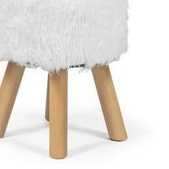 Hot Sale ⌛ Adeco Round Ottoman Footrest Stool Furry Home Decorative Bench 😉 -Adeco Shop Adeco Round Ottoman Footrest Stool Furry Home Decorative Bench 7C White 7
