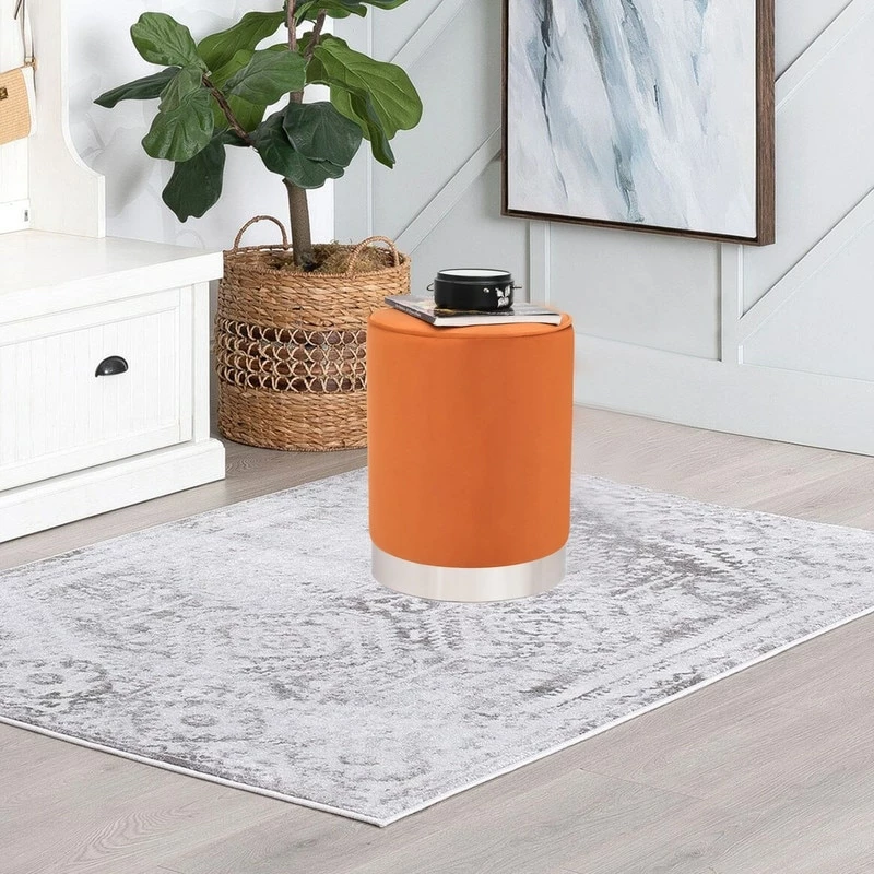 Best reviews of ๐ฏ Adeco Round Ottoman Footstool Velvet Padded Vanity Stool Silver Trim Yellow ๐ 4 Best reviews of ๐ฏ Adeco Round Ottoman Footstool Velvet Padded Vanity Stool Silver Trim Yellow ๐ - Image 2