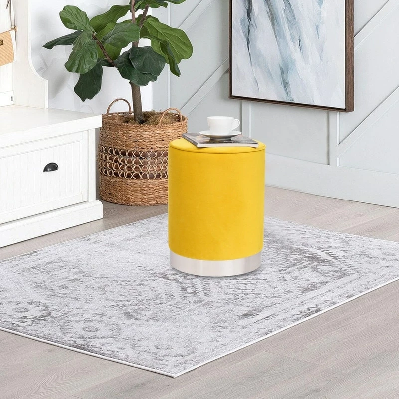 Best reviews of ๐ฏ Adeco Round Ottoman Footstool Velvet Padded Vanity Stool Silver Trim Yellow ๐ 10 Best reviews of ๐ฏ Adeco Round Ottoman Footstool Velvet Padded Vanity Stool Silver Trim Yellow ๐ - Image 8