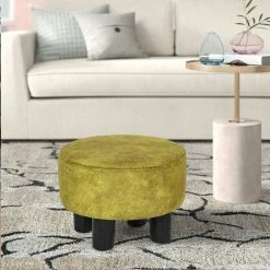 Best deal π Adeco Round Ottoman PU Leather Footrest Modern Padded Chair Footstool β
