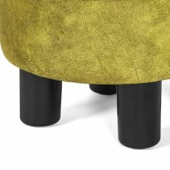 Best deal 👍 Adeco Round Ottoman PU Leather Footrest Modern Padded Chair Footstool ⭐ -Adeco Shop Adeco Round Ottoman PU Leather Footrest Modern Padded Chair Footstool 7