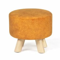 Best Sale 💯 Adeco Round Ottoman Velvet Foot Rest Stool With Non-Skid Legs Orange ⭐ 19 Best Sale 💯 Adeco Round Ottoman Velvet Foot Rest Stool With Non-Skid Legs Orange ⭐ -Adeco Shop Adeco Round Ottoman Velvet Foot Rest Stool Bench with Non Skid Legs 2