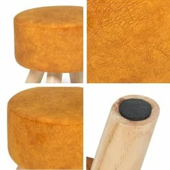 Best Sale 💯 Adeco Round Ottoman Velvet Foot Rest Stool With Non-Skid Legs Orange ⭐ 20 Best Sale 💯 Adeco Round Ottoman Velvet Foot Rest Stool With Non-Skid Legs Orange ⭐ -Adeco Shop Adeco Round Ottoman Velvet Foot Rest Stool Bench with Non Skid Legs 3