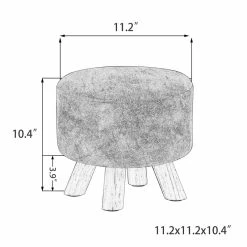 Best Sale 💯 Adeco Round Ottoman Velvet Foot Rest Stool With Non-Skid Legs Orange ⭐ 21 Best Sale 💯 Adeco Round Ottoman Velvet Foot Rest Stool With Non-Skid Legs Orange ⭐ -Adeco Shop Adeco Round Ottoman Velvet Foot Rest Stool Bench with Non Skid Legs 4