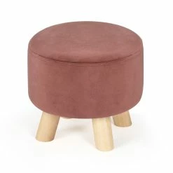 Best Sale 💯 Adeco Round Ottoman Velvet Foot Rest Stool With Non-Skid Legs Orange ⭐ 26 Best Sale 💯 Adeco Round Ottoman Velvet Foot Rest Stool With Non-Skid Legs Orange ⭐ -Adeco Shop Adeco Round Ottoman Velvet Foot Rest Stool with Non Skid Legs