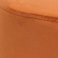 Hot Sale 🔔 Adeco Round Ottoman Velvet Footrest Stool Modern Padded Seat Footstool Orange 🔔 -Adeco Shop Adeco Round Ottoman Velvet Footrest Stool Modern Padded Seat Footstool 14