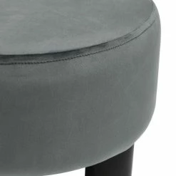 Hot Sale 🔔 Adeco Round Ottoman Velvet Footrest Stool Modern Padded Seat Footstool Orange 🔔 -Adeco Shop Adeco Round Ottoman Velvet Footrest Stool Modern Padded Seat Footstool 5