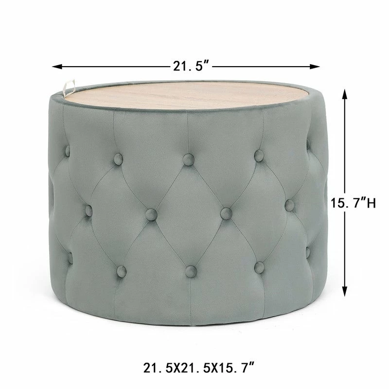 Best Sale โจ Adeco Round Storage Ottoman Coffee Table Velvet Wooden Lid Foot Stool Grey ๐ 13 Best Sale โจ Adeco Round Storage Ottoman Coffee Table Velvet Wooden Lid Foot Stool Grey ๐ - Image 11