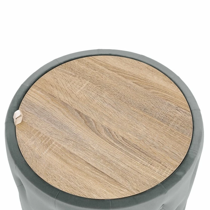 Best Sale โจ Adeco Round Storage Ottoman Coffee Table Velvet Wooden Lid Foot Stool Grey ๐ 14 Best Sale โจ Adeco Round Storage Ottoman Coffee Table Velvet Wooden Lid Foot Stool Grey ๐ - Image 12