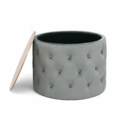 Best Sale โจ Adeco Round Storage Ottoman Coffee Table Velvet Wooden Lid Foot Stool Grey ๐ 29 Best Sale โจ Adeco Round Storage Ottoman Coffee Table Velvet Wooden Lid Foot Stool Grey ๐ -Adeco Shop Adeco Round Storage Ottoman Coffee Table Velvet Wooden Lid Foot Stool 12