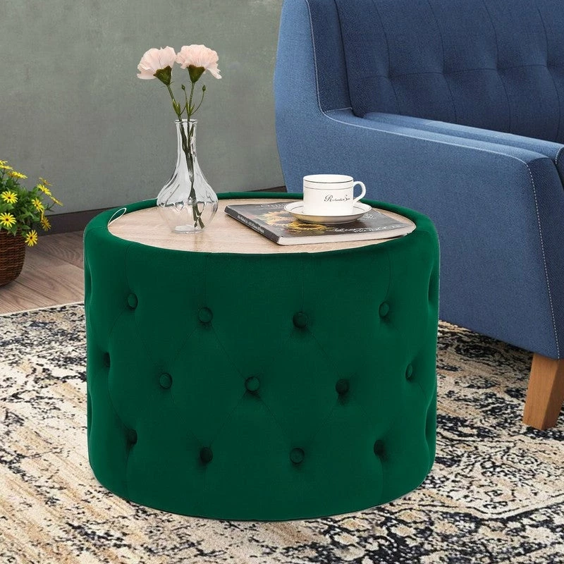 Best Sale โจ Adeco Round Storage Ottoman Coffee Table Velvet Wooden Lid Foot Stool Grey ๐ 16 Best Sale โจ Adeco Round Storage Ottoman Coffee Table Velvet Wooden Lid Foot Stool Grey ๐ - Image 14