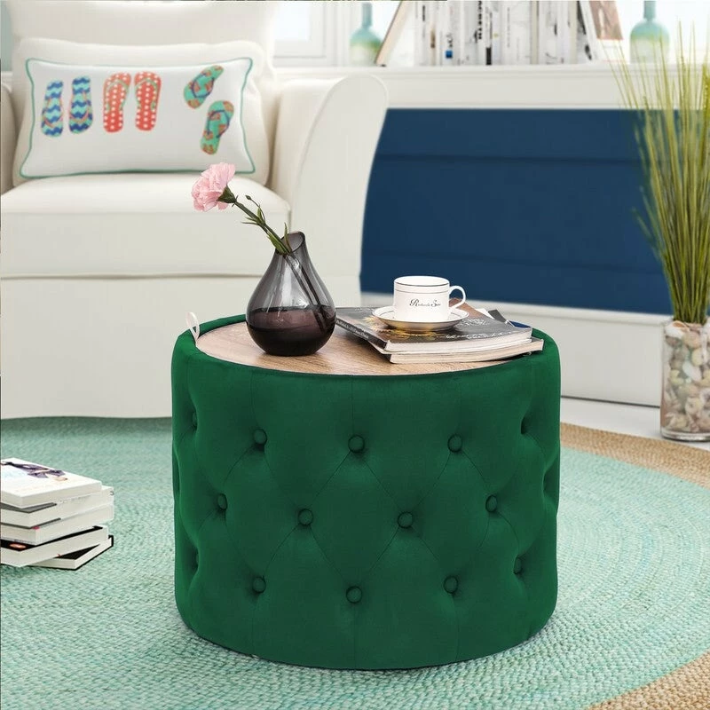 Best Sale โจ Adeco Round Storage Ottoman Coffee Table Velvet Wooden Lid Foot Stool Grey ๐ 17 Best Sale โจ Adeco Round Storage Ottoman Coffee Table Velvet Wooden Lid Foot Stool Grey ๐ - Image 15