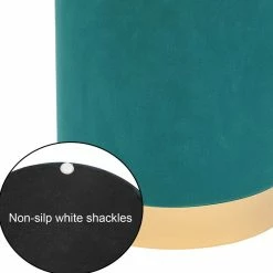 Buy 👍 Adeco Round Storage Ottoman Footstool Rest Velvet Gold Plating Base Yellow ❤️ -Adeco Shop Adeco Round Storage Ottoman Footstool Rest Velvet Gold Plating Base 9