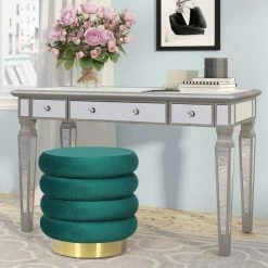 Flash Sale ⭐ Adeco Round Storage Ottoman Removable Lid Vanity Makeup Footstool Teal 🌟 -Adeco Shop Adeco Round Storage Ottoman Removable Lid Vanity Makeup Footstool 11
