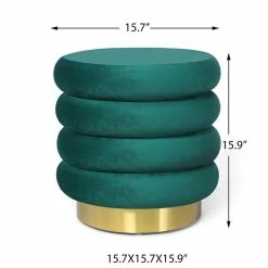 Flash Sale ⭐ Adeco Round Storage Ottoman Removable Lid Vanity Makeup Footstool Teal 🌟 -Adeco Shop Adeco Round Storage Ottoman Removable Lid Vanity Makeup Footstool 14