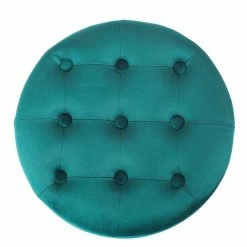 Best Pirce 👏 Adeco Round Storage Ottoman Velvet Footrest Stool With Removable Lid Orange 🎁 -Adeco Shop Adeco Round Storage Ottoman Velvet Footrest Stool With Removable Lid 8