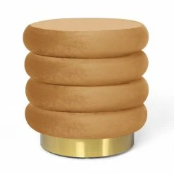 Discount ✔️ Adeco Round Storage Ottoman With Removable Lid, Vanity Velvet Footrest ⌛ -Adeco Shop Adeco Round Storage Ottoman with Removable Lid2C Vanity Velvet Footrest 2