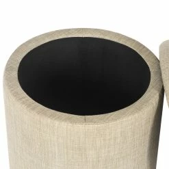 Deals 👍 Adeco Round Storage Ottoman, Fabric Stool Footrest With Removable Lid Black 👍 -Adeco Shop Adeco Round Storage Ottoman2C Fabric Stool Footrest with Removable Lid 4