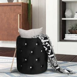 Best reviews of ⌛ Adeco Round Storage Velvet Ottoman Removable Wooden Lid Coffee Table Black 👍 -Adeco Shop Adeco Round Storage Velvet Ottoman Removable Wooden Lid Coffee Table 10