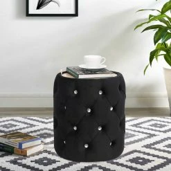 Best reviews of ⌛ Adeco Round Storage Velvet Ottoman Removable Wooden Lid Coffee Table Black 👍 -Adeco Shop Adeco Round Storage Velvet Ottoman Removable Wooden Lid Coffee Table 11
