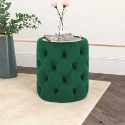 Best reviews of ⌛ Adeco Round Storage Velvet Ottoman Removable Wooden Lid Coffee Table Black 👍 -Adeco Shop Adeco Round Storage Velvet Ottoman Removable Wooden Lid Coffee Table 2
