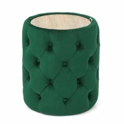 Best reviews of ⌛ Adeco Round Storage Velvet Ottoman Removable Wooden Lid Coffee Table Black 👍 -Adeco Shop Adeco Round Storage Velvet Ottoman Removable Wooden Lid Coffee Table 3
