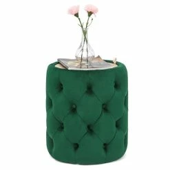Best reviews of ⌛ Adeco Round Storage Velvet Ottoman Removable Wooden Lid Coffee Table Black 👍 -Adeco Shop Adeco Round Storage Velvet Ottoman Removable Wooden Lid Coffee Table 7