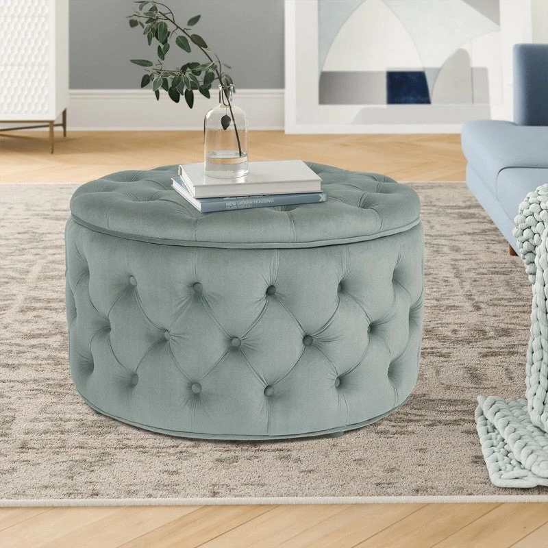Wholesale ๐ฏ Adeco Round Velvet Button Tufted Storage Ottoman, Footrest Footstool Orange โญ 13 Wholesale ๐ฏ Adeco Round Velvet Button Tufted Storage Ottoman, Footrest Footstool Orange โญ - Image 11