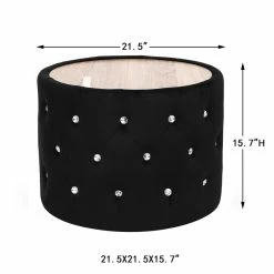 Hot Sale 💯 Adeco Round Velvet Large Storage Ottoman Function Footrest For Bedroom ⭐ -Adeco Shop Adeco Round Velvet Large Storage Ottoman Function Footrest For Bedroom 3