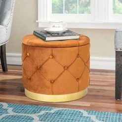 Best Pirce ๐ Adeco Round Velvet Multi-Function Vanity Footstool Storage Ottoman Orange ๐ฏ 19 Best Pirce ๐ Adeco Round Velvet Multi-Function Vanity Footstool Storage Ottoman Orange ๐ฏ -Adeco Shop Adeco Round Velvet Multi Function Vanity Footstool Storage Ottoman 2