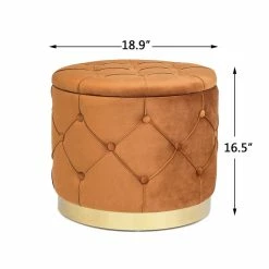 Best Pirce ๐ Adeco Round Velvet Multi-Function Vanity Footstool Storage Ottoman Orange ๐ฏ 20 Best Pirce ๐ Adeco Round Velvet Multi-Function Vanity Footstool Storage Ottoman Orange ๐ฏ -Adeco Shop Adeco Round Velvet Multi Function Vanity Footstool Storage Ottoman 3
